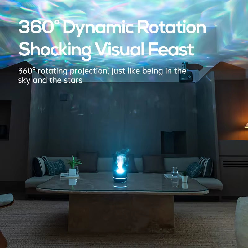 New Starry Sky Projector Humidifier with Colorful Night Light USB 200ML Projector Essential Oil Aroma Diffuser for Home Kid Gift